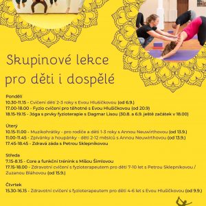 Skupinové lekce pro děti i dospělé od září 2021