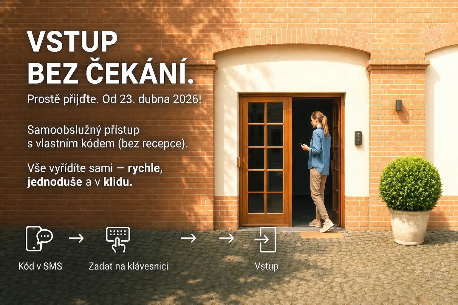 Vstup bez čekání: samoobslužný vstup do Be Balanced s kódem z SMS